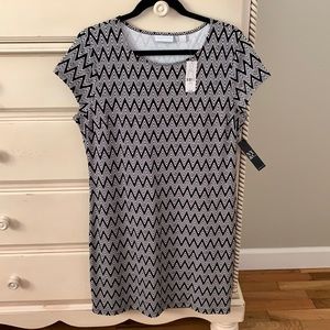 New York & Co. Sheath Dress Sz L Black & White NWT